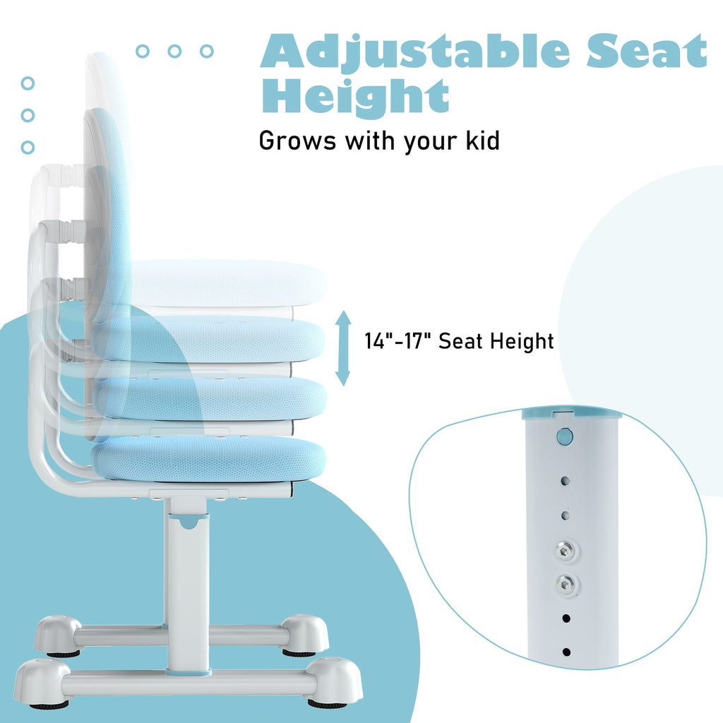 Kids Desk Chair Children Study Chair with Double Back Support and Adjustable Height