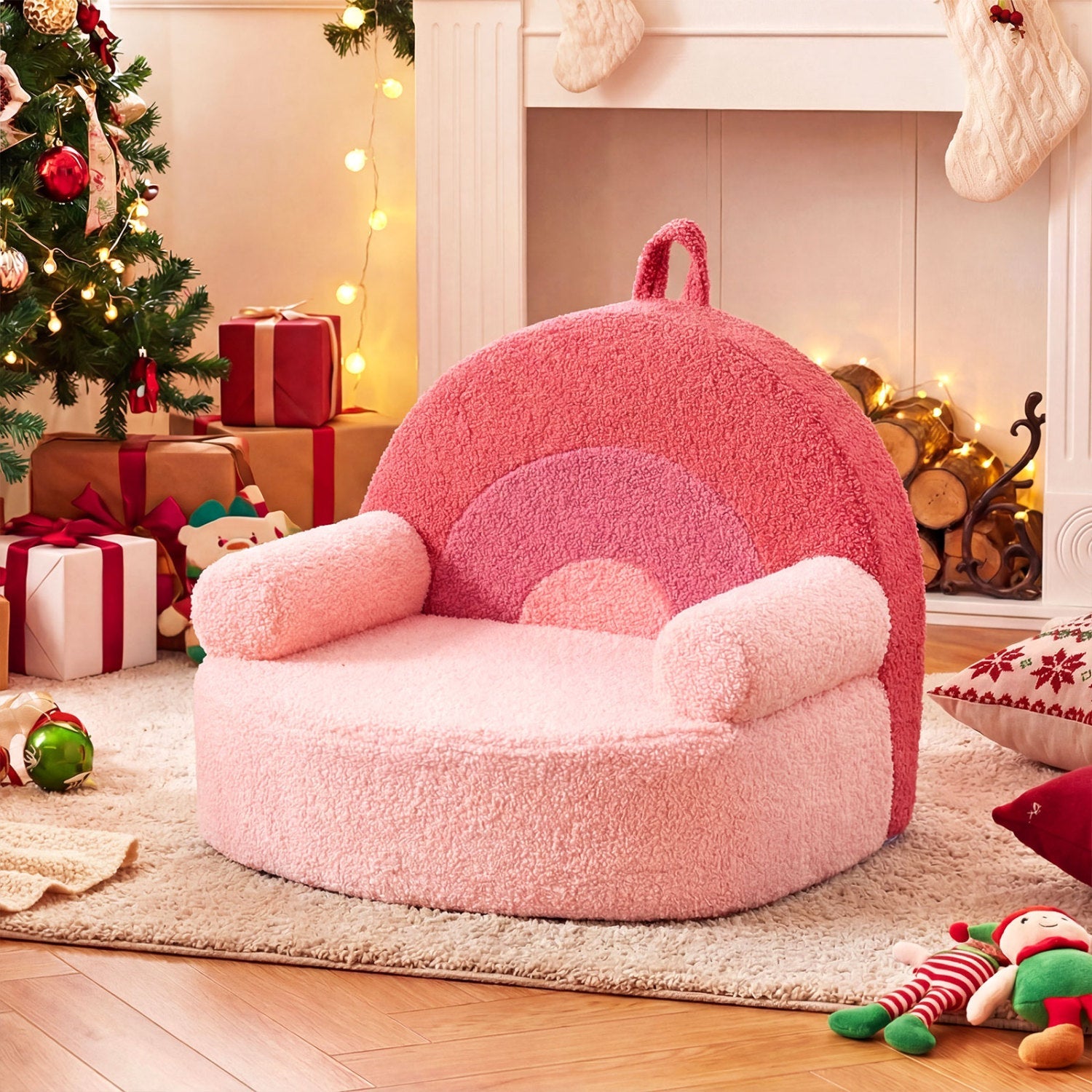 Kids Sofa Toddler Foam Couch with Soft Fleece Fabric Cover