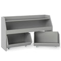 Kids Toy Storage Organizer Wooden Bookcase with 2 Movable Drawers