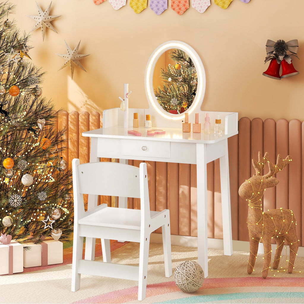 Kids Vanity Set with Lighted Mirror