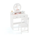 Kids Vanity Set with Mirror Princess Makeup Dressing Desk and Chair Set with Mirror