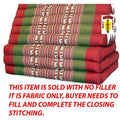 Red, Pea Green, White Elephant Triangle Pillow & Pad NO FILLER