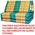 Large Triangle Pillow and 3 Pads Green Orange Diamond Pattern No Fill
