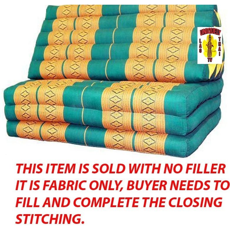 Large Triangle Pillow and 3 Pads Green Orange Diamond Pattern No Fill