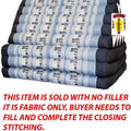 Large Triangle Pillow and 3 Pads Navy Blue Blue White Elephant No Fill