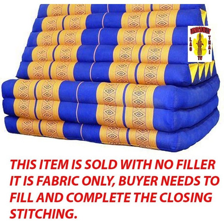 Blue, Orange Triangle Pillow and 3 Pads with NO FILLER