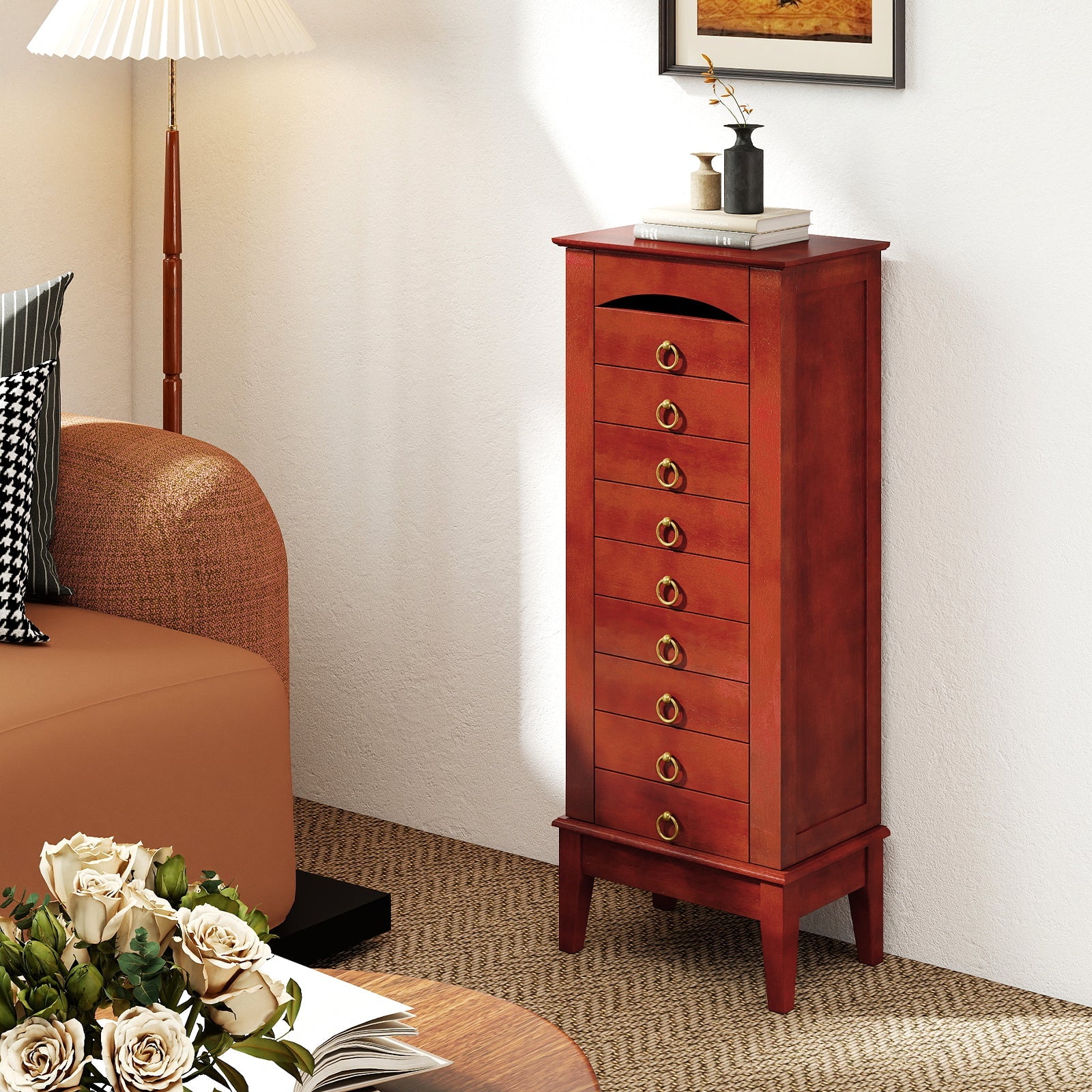Large Capacity Jewelry Storage Cabinet with 9 Drawers