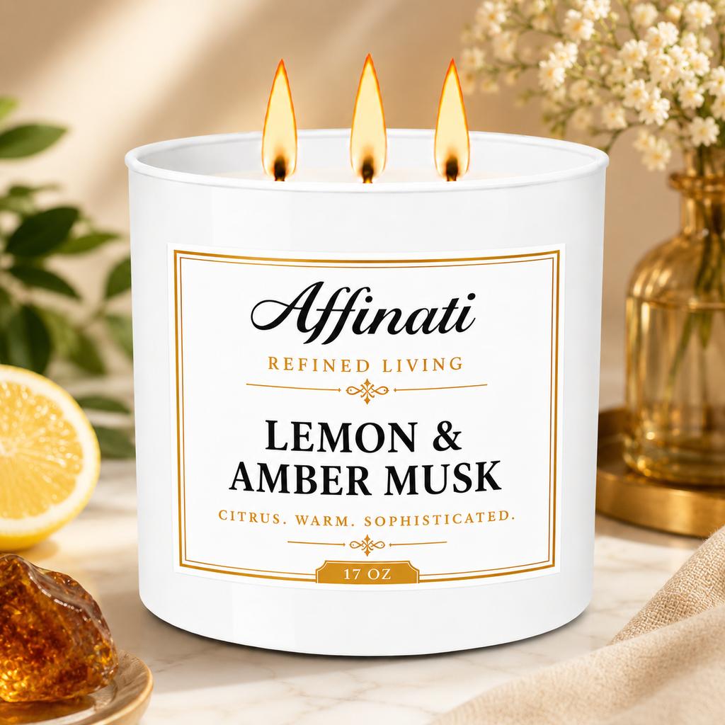 Lemon & Amber Musk 3-Wick Candle