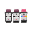 U.S. Remanufactured for Lexmark #70 2 Black / #80 1 Color Ink Cartridges 3-Pack