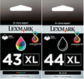 New, Pre-Owned - Lexmark #43XL & #44XL Black/Color Combo Pack Ink Cartridge
