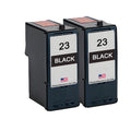 U.S. Remanufactured for Lexmark #23 18C1523 Black Ink Cartridge Twin Pack