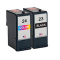 U.S. Remanufactured for Lexmark #23 Black / #24 Color Ink Cartridges Combo Pack