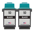 U.S. Remanufactured for Lexmark #50 17G0050 Black Ink Cartridge Twin Pack