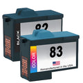 U.S. Remanufactured Ink Cartridges for Lexmark #82 Black / #83 Color Combo Pack