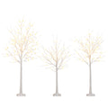 Lighted Birch Tree Set of 3 with 4/5/6 FT Pre-Lit Artificial Christmas Tree for Holiday Party