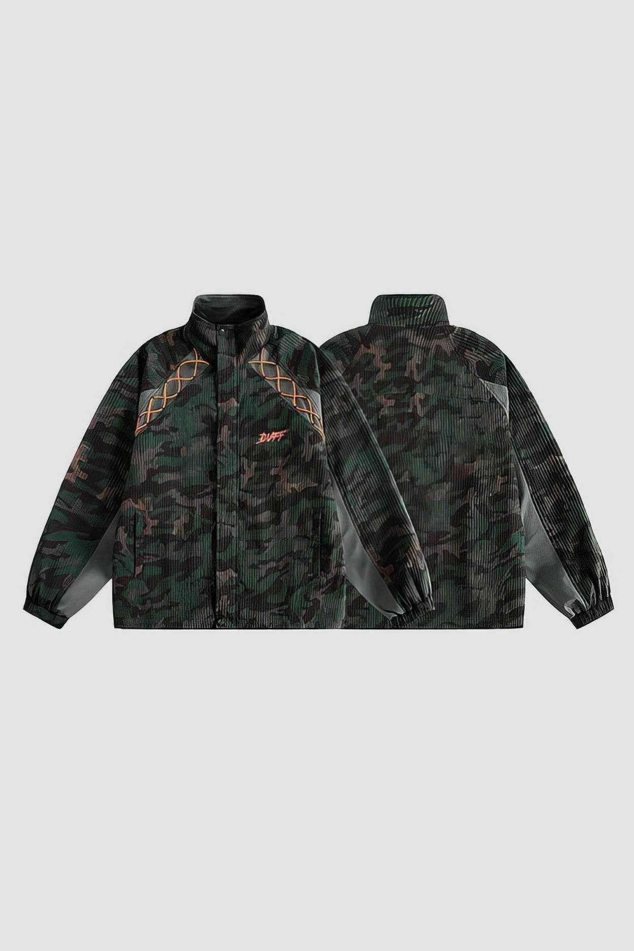 Loose Fit Corduroy Camouflage Jacket - Urban Streetwear Essential