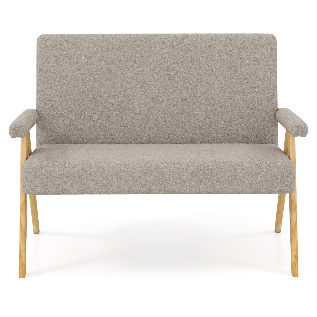 Loveseat Sofa with Armrests and Wooden Legs