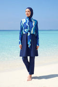Navy Full Coverage Modest Swimwear Burkini Set M2530-2