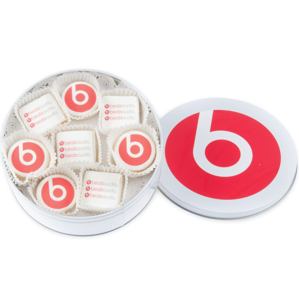 Mini Iced Printed Sugar Cookies - Tin of 20