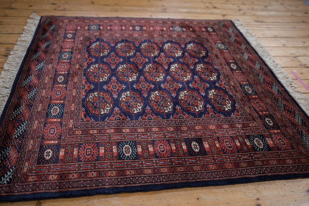 5x5 Vintage Fine Bokhara Square Rug