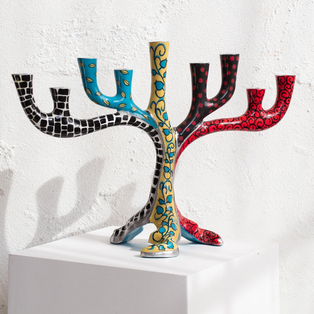 Modern Stainless Steel Hanukkah Menorah – Safari Style Series