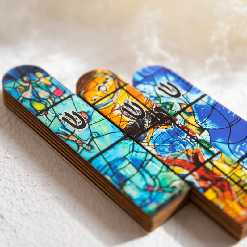 Designed Wooden Mezuzah Case – Modern Judaica Art | Chagall Series