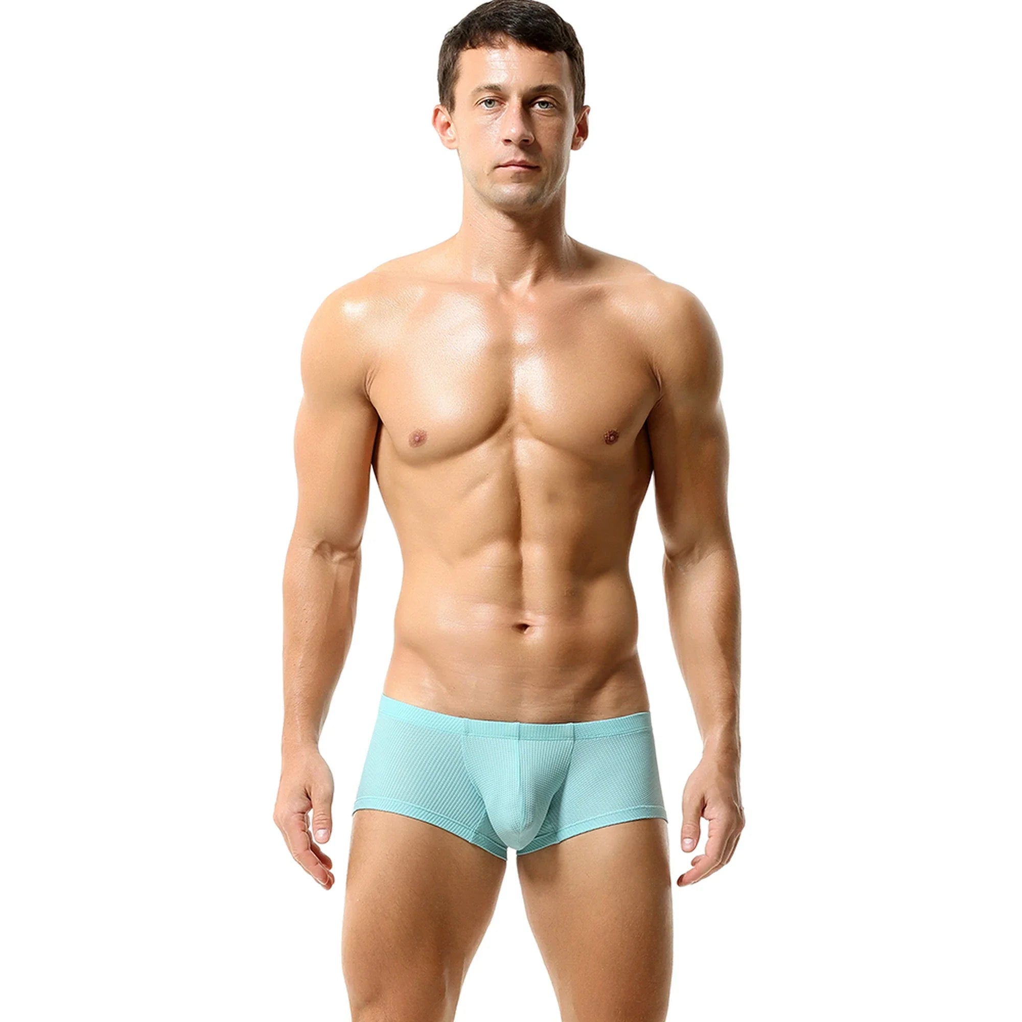 Men’s Breathable Solid Color Boxer Briefs