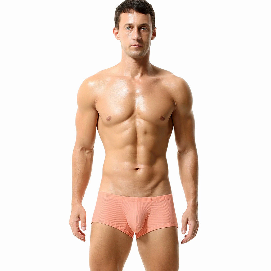 Men’s Breathable Solid Color Boxer Briefs