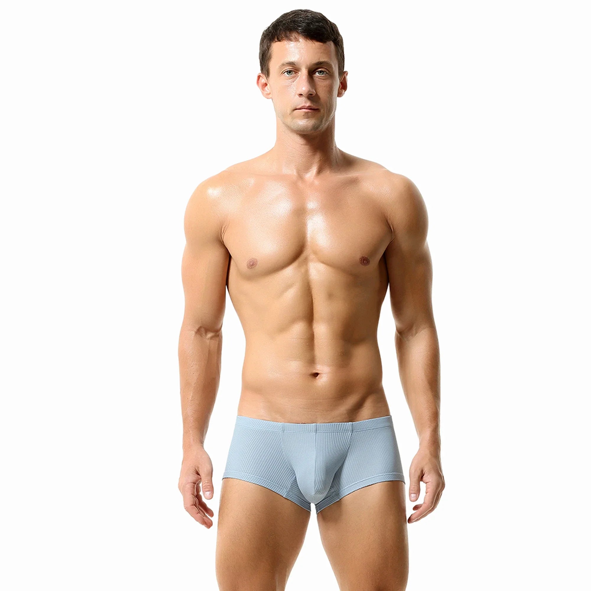 Men’s Breathable Solid Color Boxer Briefs