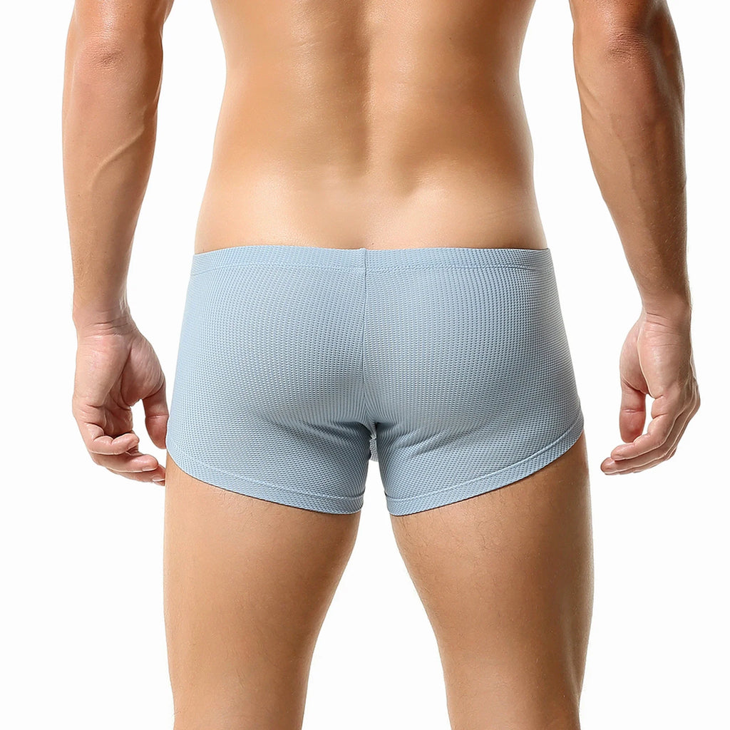 Men’s Breathable Solid Color Boxer Briefs
