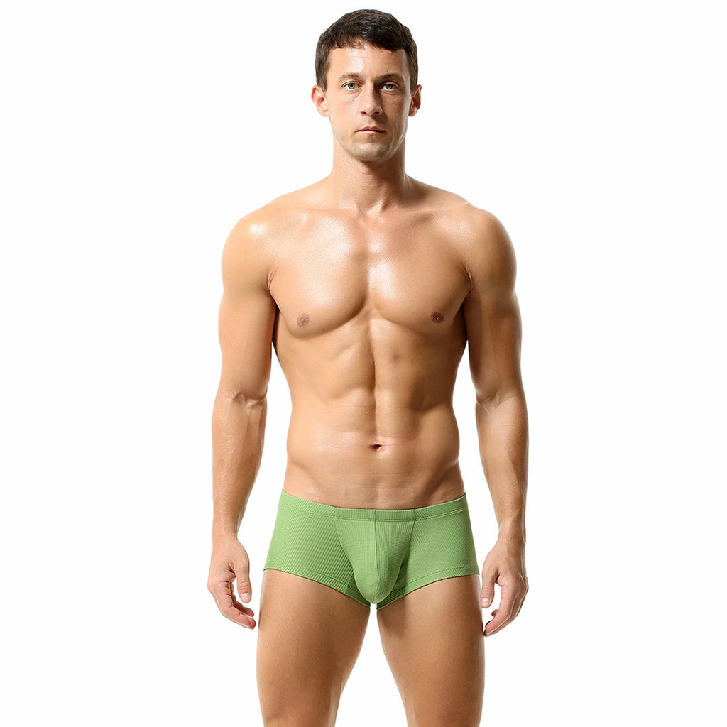 Men’s Breathable Solid Color Boxer Briefs
