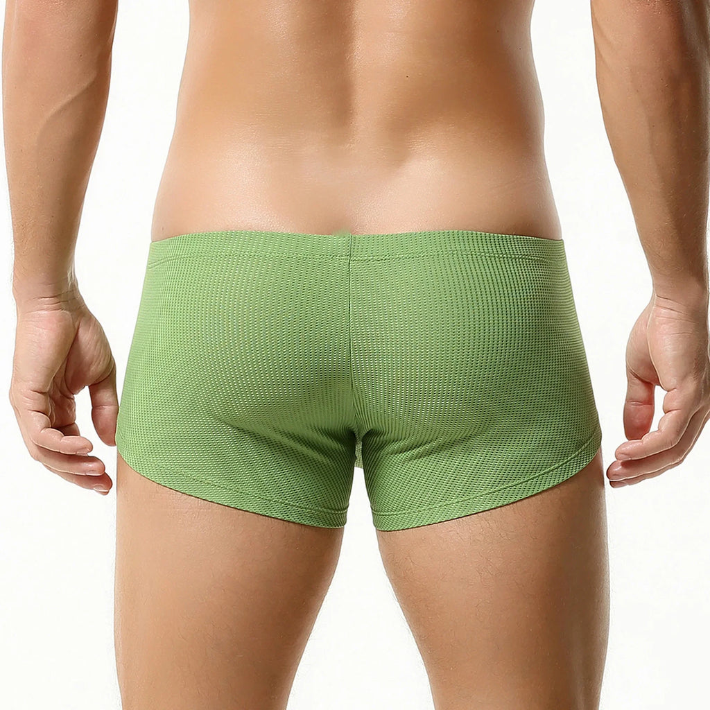 Men’s Breathable Solid Color Boxer Briefs