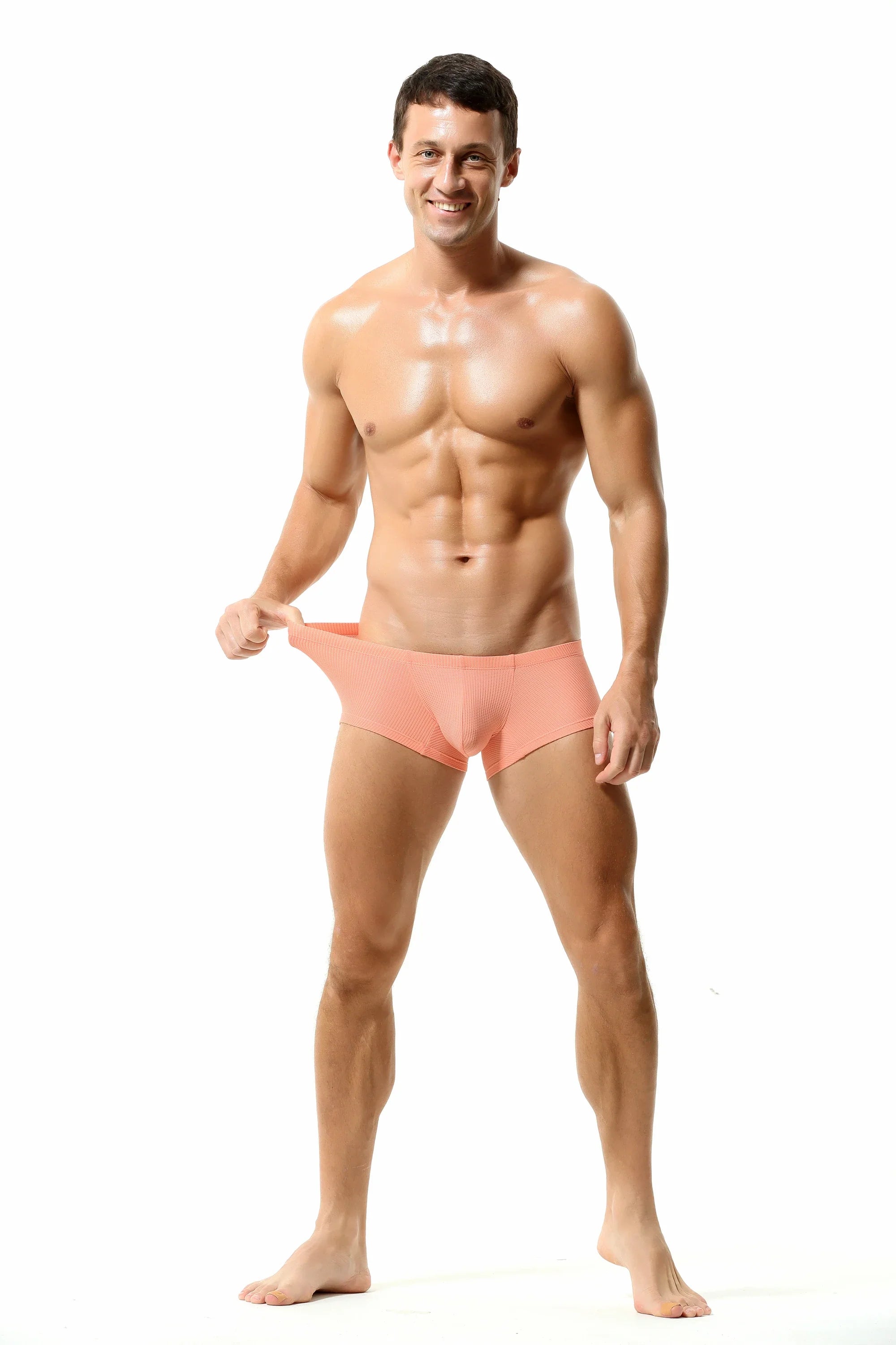 Men’s Breathable Solid Color Boxer Briefs