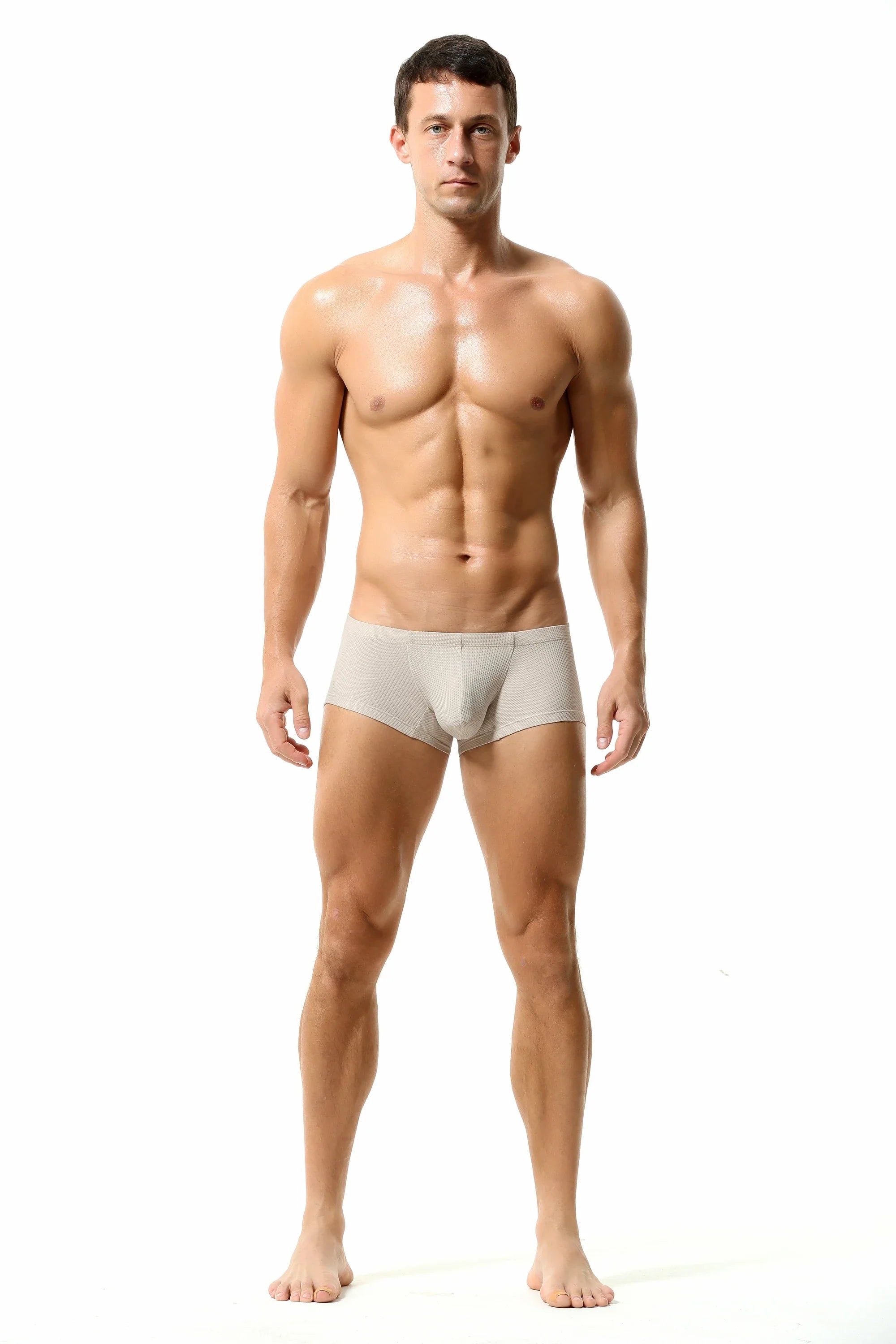 Men’s Breathable Solid Color Boxer Briefs