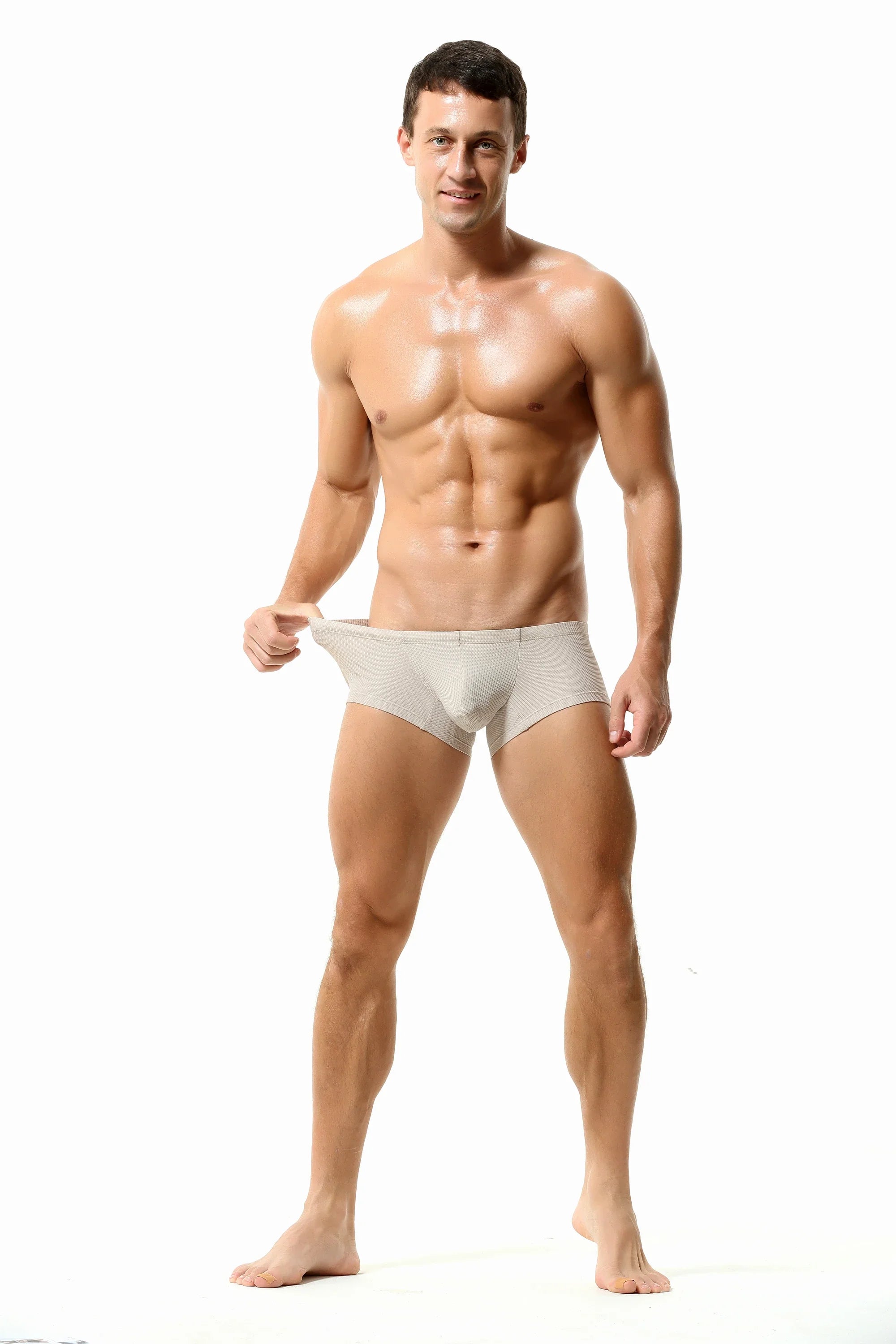 Men’s Breathable Solid Color Boxer Briefs