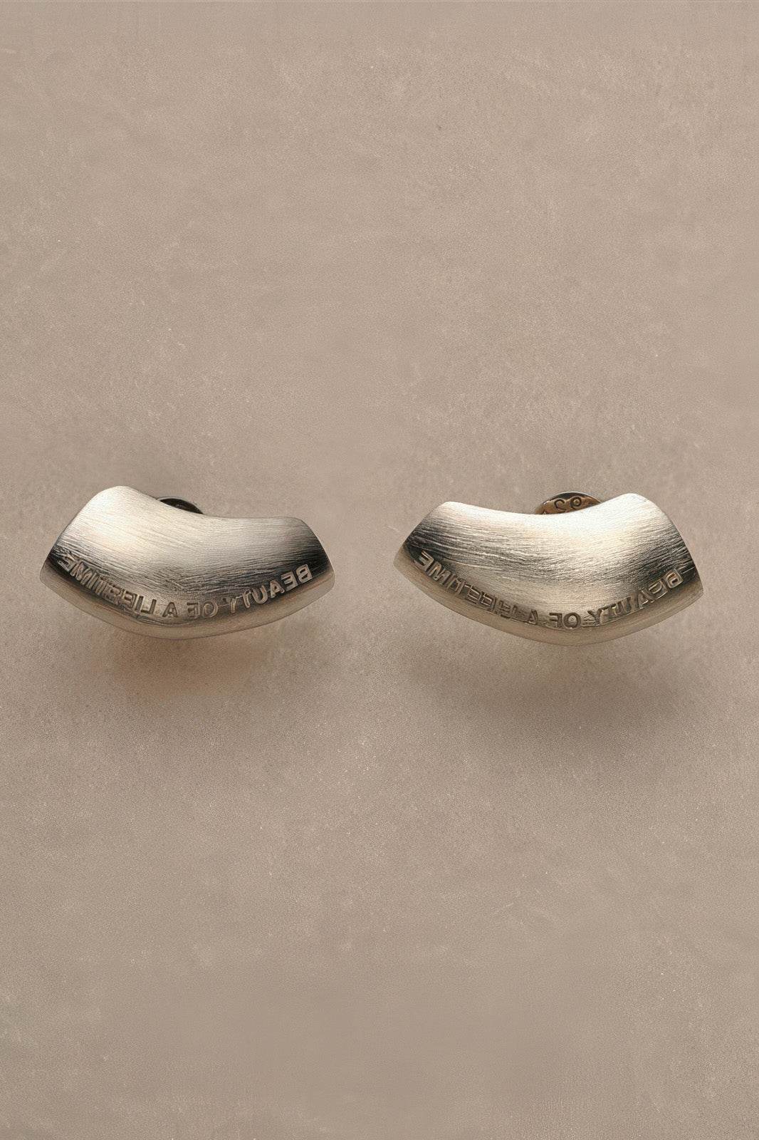 Modern Arc Earrings - Satin Finish Minimalist Jewelry,Unisex Style