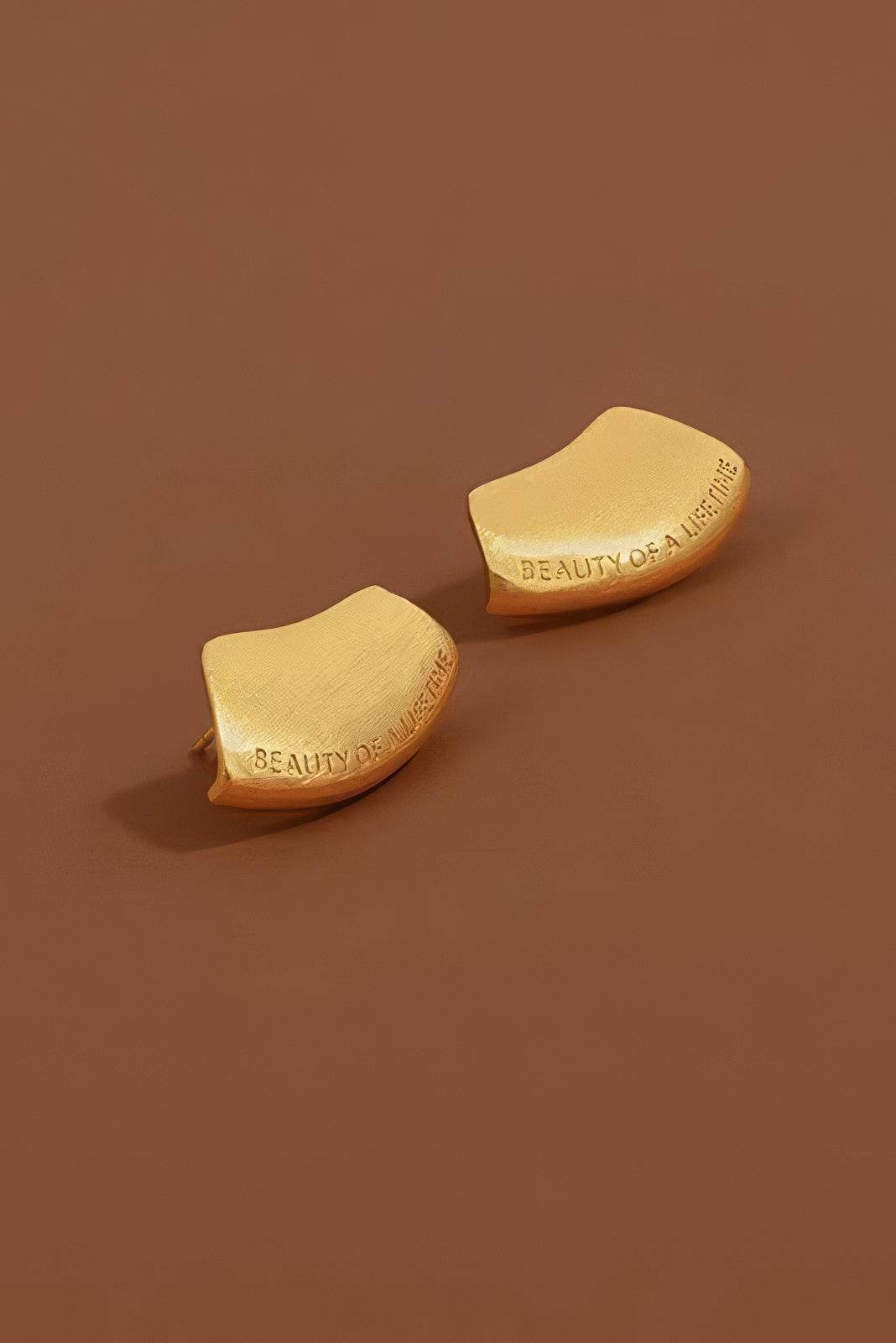 Modern Arc Earrings - Satin Finish Minimalist Jewelry,Unisex Style