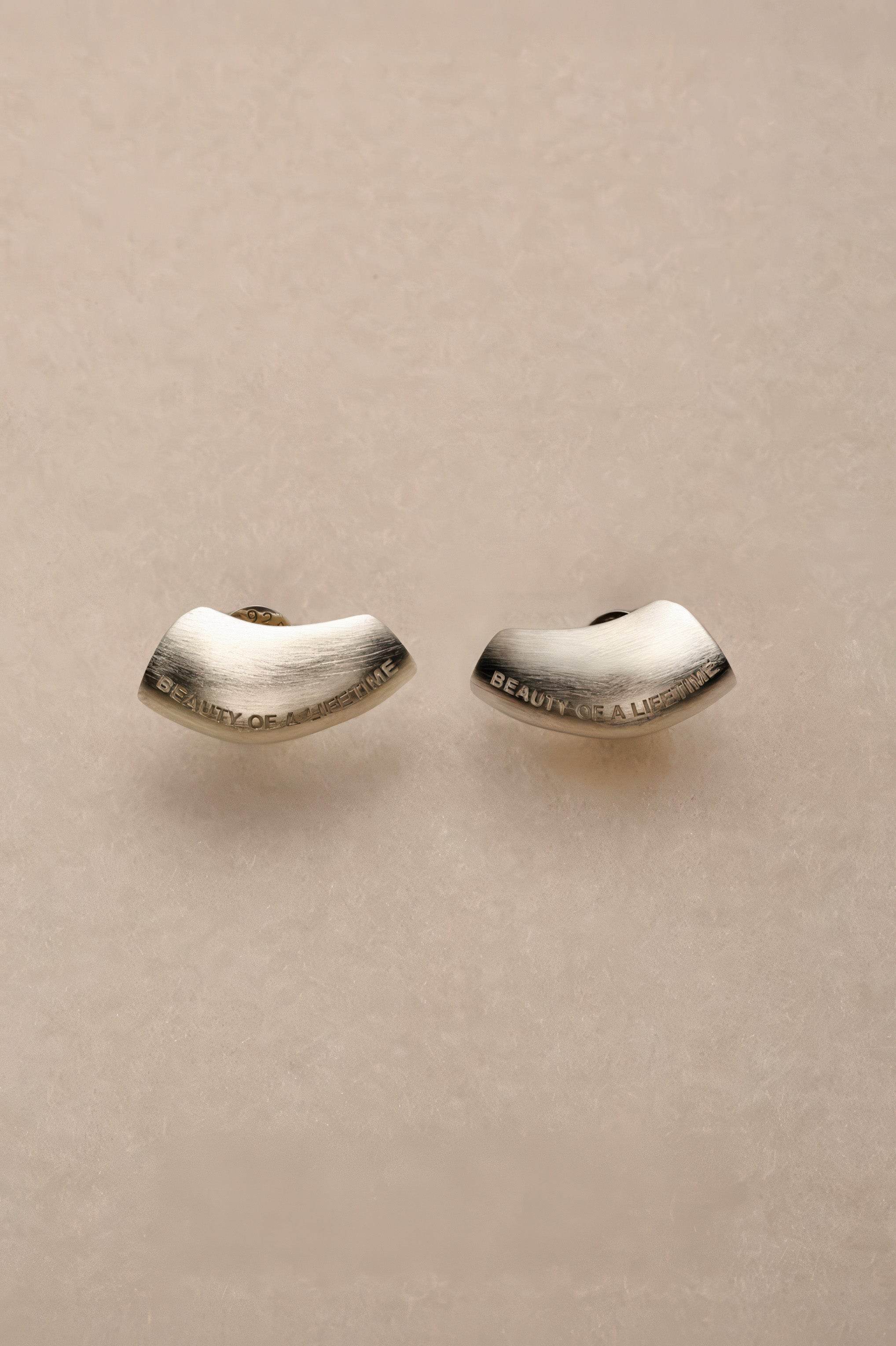 Modern Arc Earrings - Satin Finish Minimalist Jewelry,Unisex Style