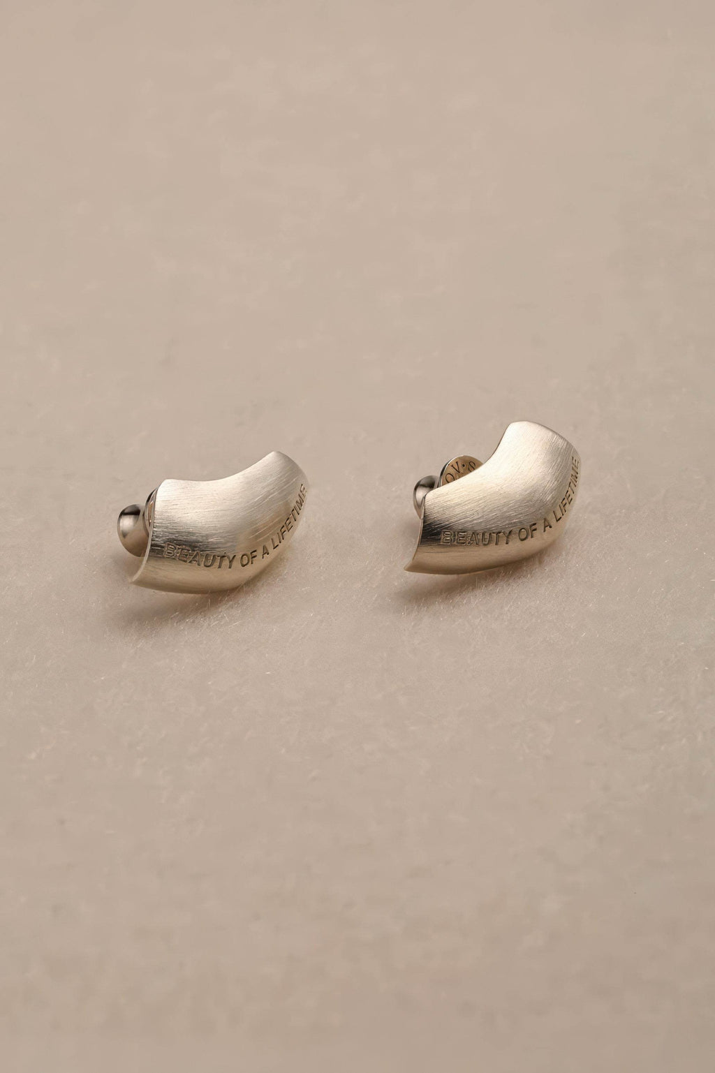 Modern Arc Earrings - Satin Finish Minimalist Jewelry,Unisex Style