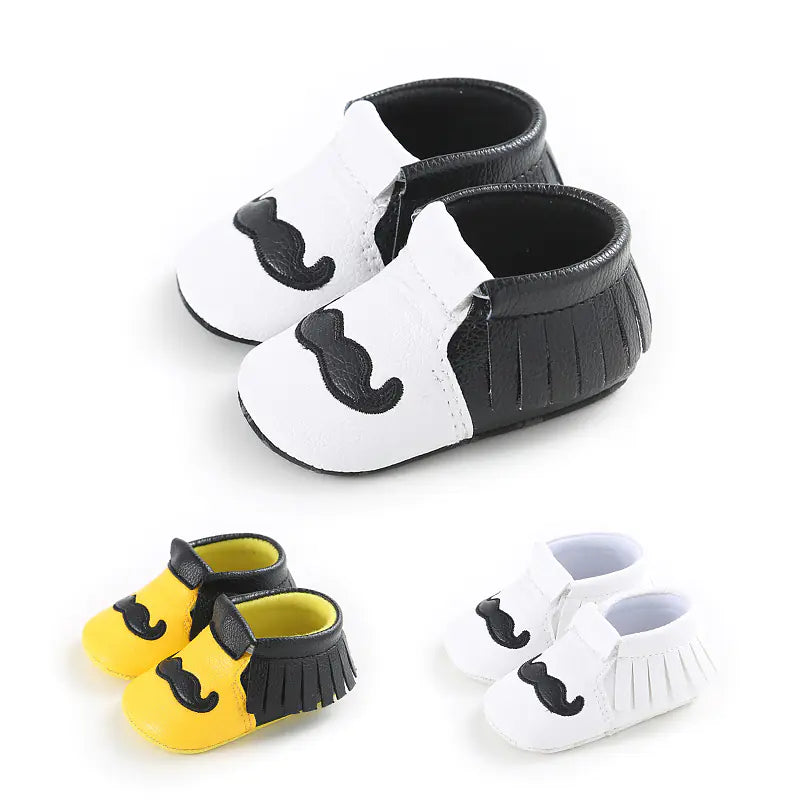 Infant Soft Sole Mustache Walker Shoes