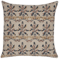 Manda Linen Block Print Throw Pillow Cover, Natural