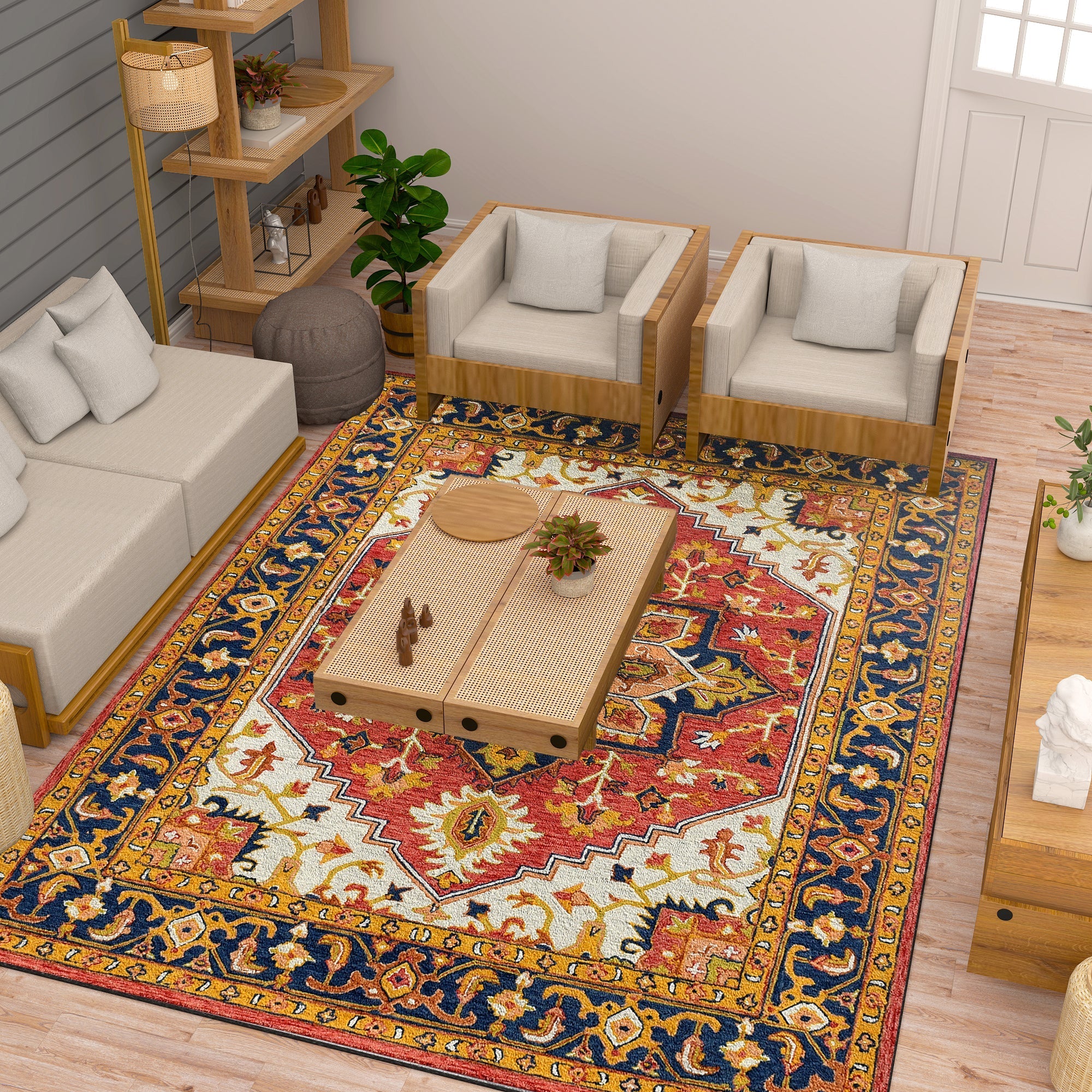 Premium Hand-Tufted Rug Made of 100% Wool  - Maras Palace - 8x10 Feet