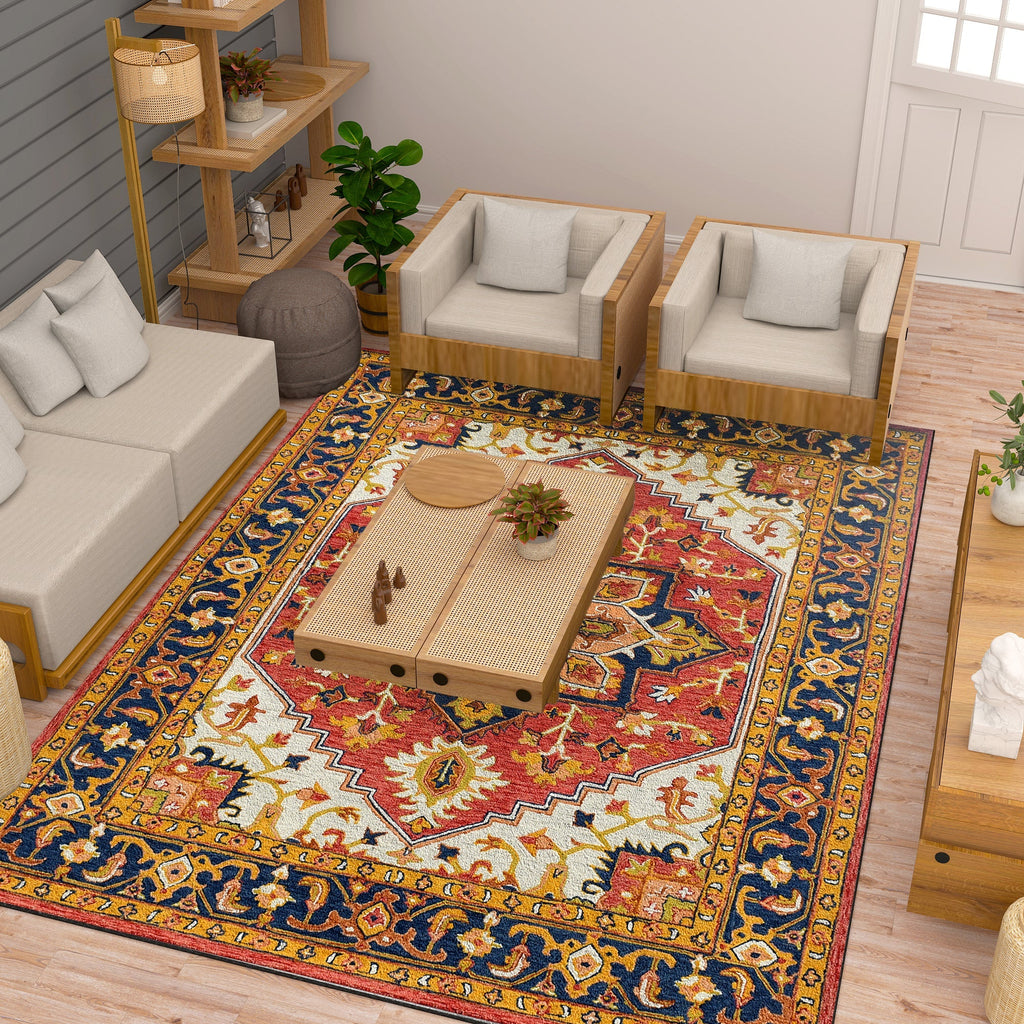 Premium Hand-Tufted Rug Made of 100% Wool  - Maras Palace - 9x12 Feet