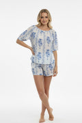 Marley Short Pajama Set in Blue Trellis