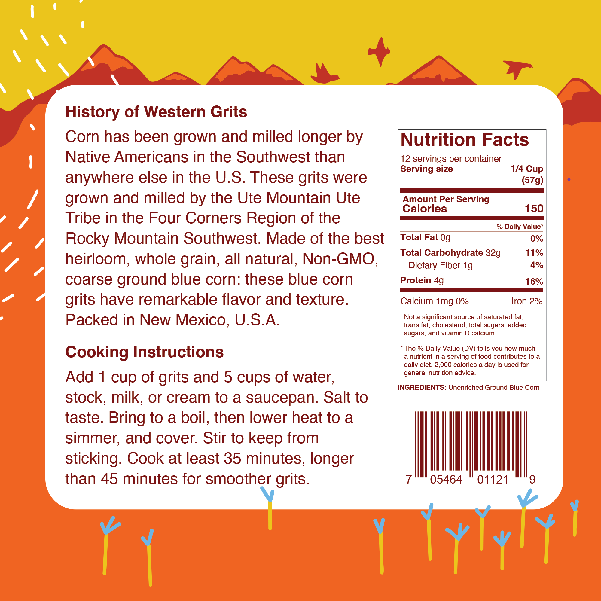 Western Heirloom Blue Corn Grits