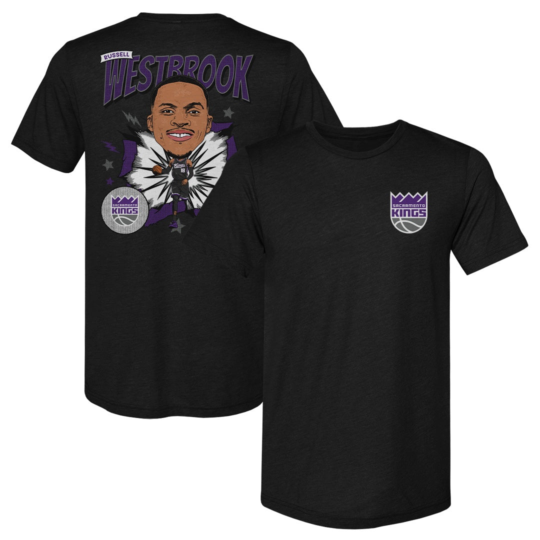 Russell Westbrook Sacramento Kings Caricature F&B WHT