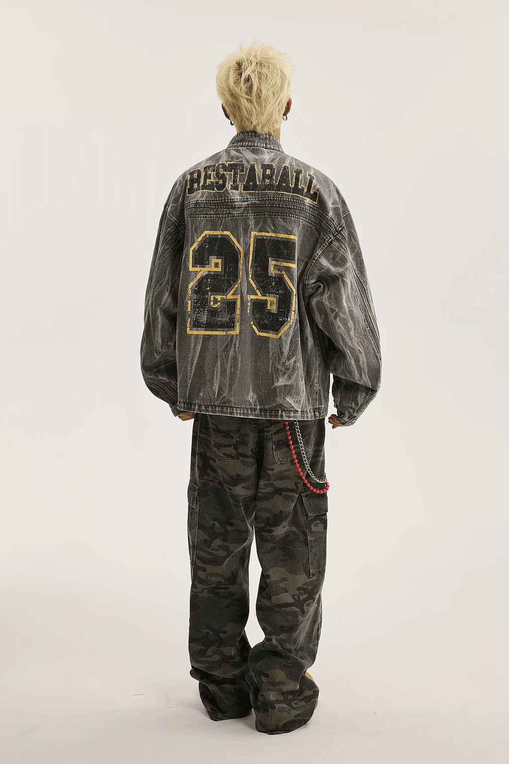 Winter Loose Graffiti Denim Jacket – Distressed & Motorcycle Style