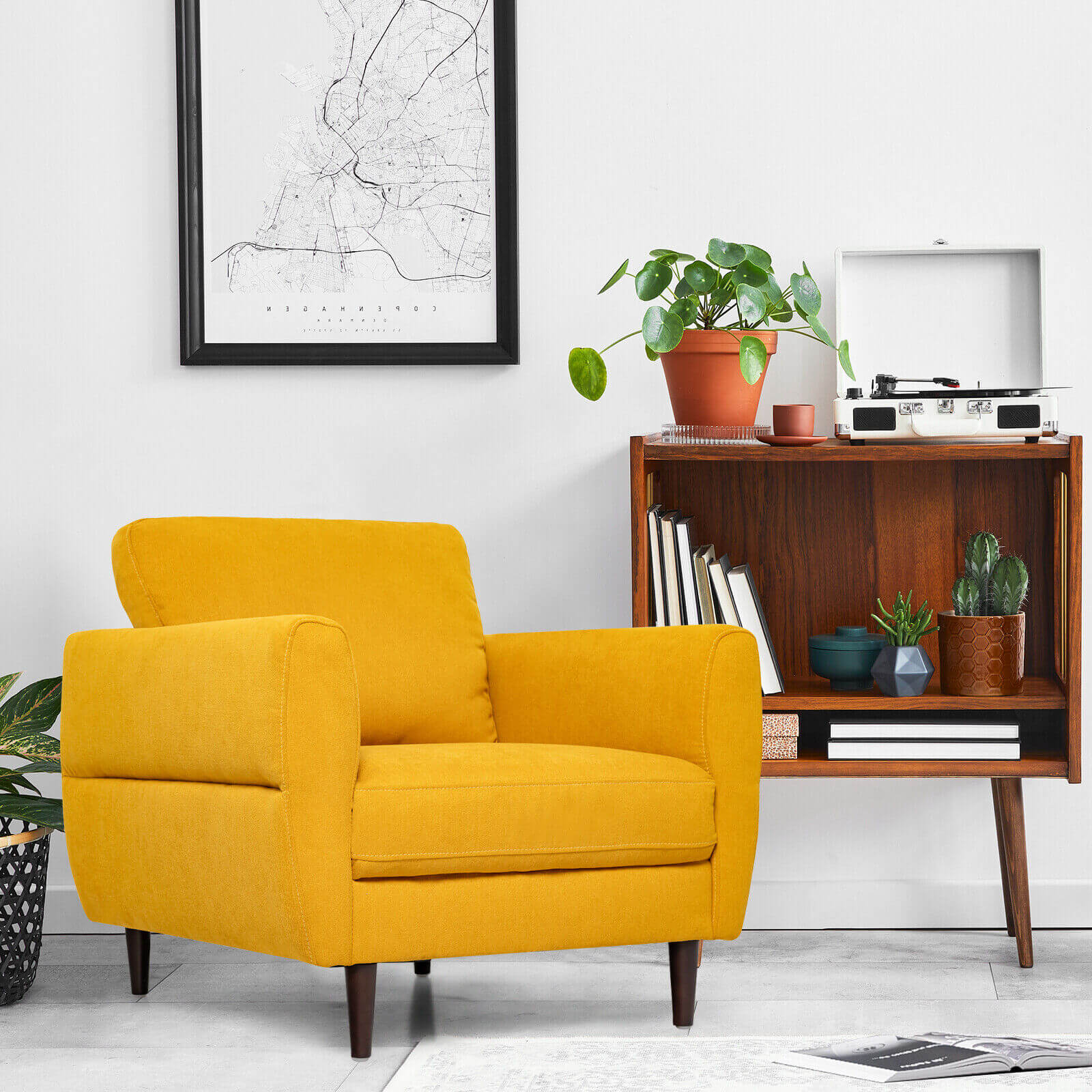 Modern Upholstered Accent Chair Single Sofa Armchair