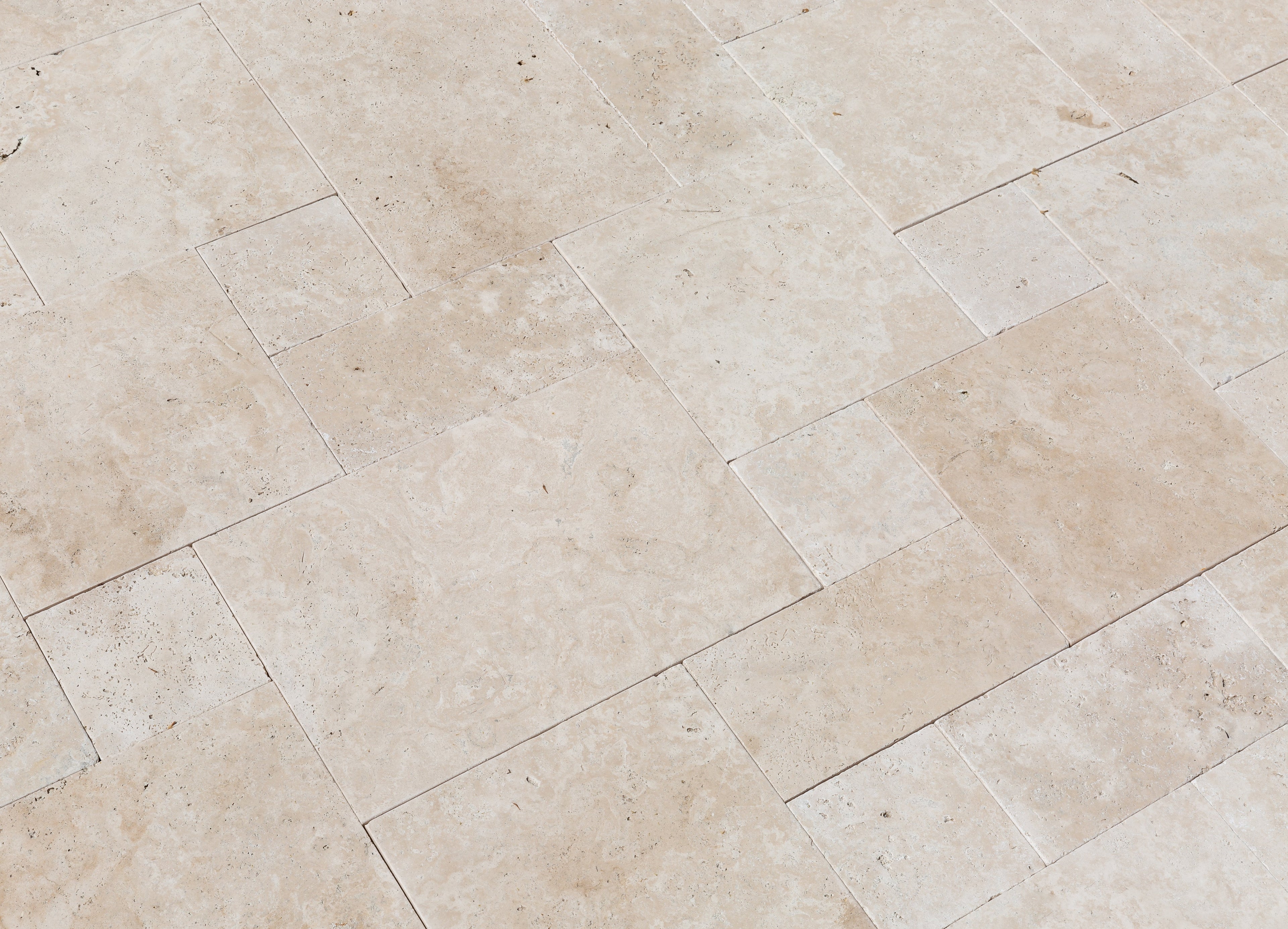 Travertine Miletos Ivory Tumbled Pavers - Mediterranean Outdoor