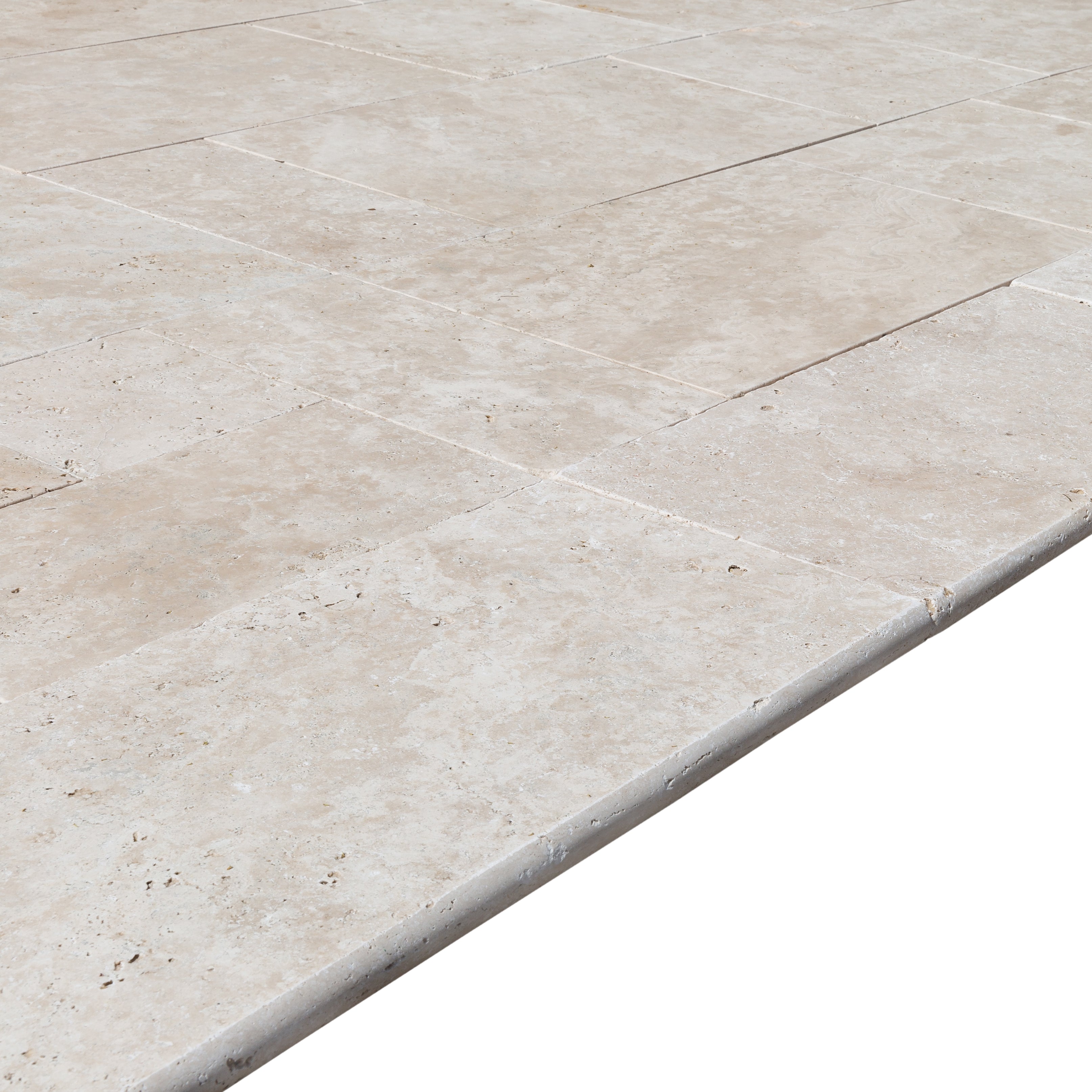 Travertine Miletos Ivory Tumbled Pavers - Mediterranean Outdoor